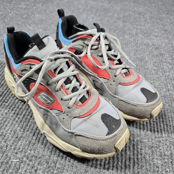 Skechers Stamina Contic Shoes Mens Size 10 Gray Red Black Blue Trail 51708 GYMT - Picture 1 of 13